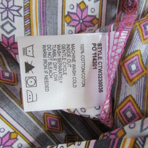 Cruel Denim Youth Girl's Pink Geo Printed Pearl Snap Down Western Shirt - Picture 3 of 3